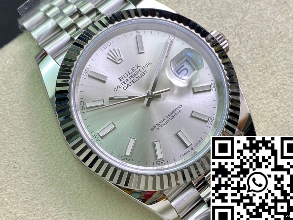 M126334-0004 Clean Datejust Silver Rolex Factory Dial 0305